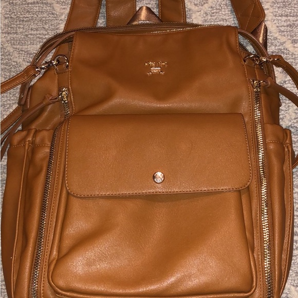Handbags - Faux Leather Diaper Bag Backpack